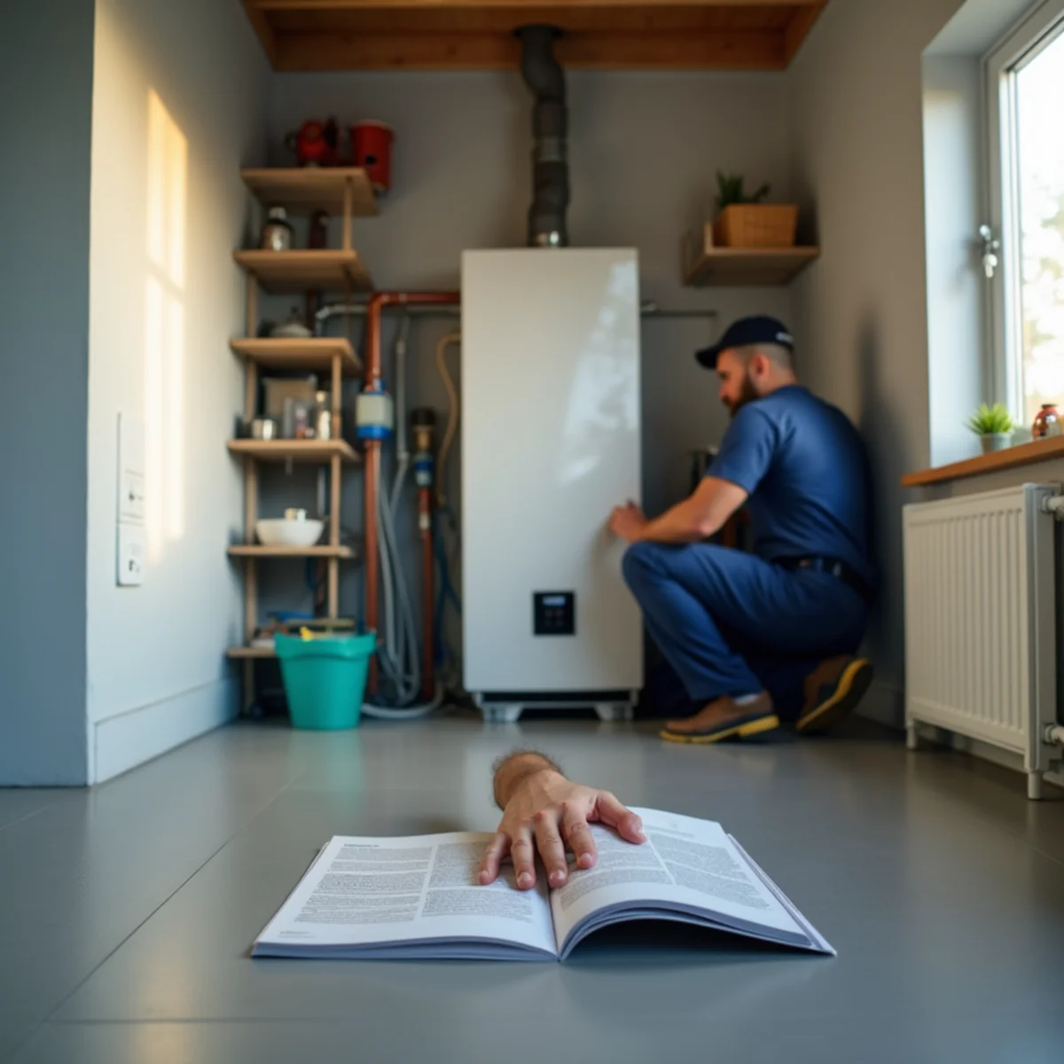 Clean, well-ventilated boiler room in a New York home